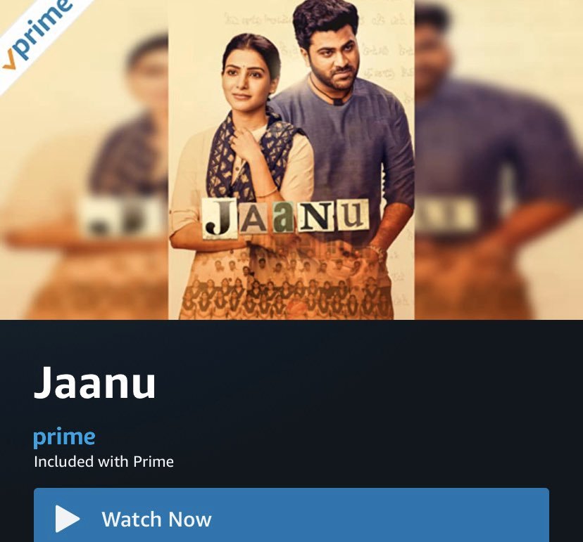 Jaanu Telugu Movie On Amazon Prime Video