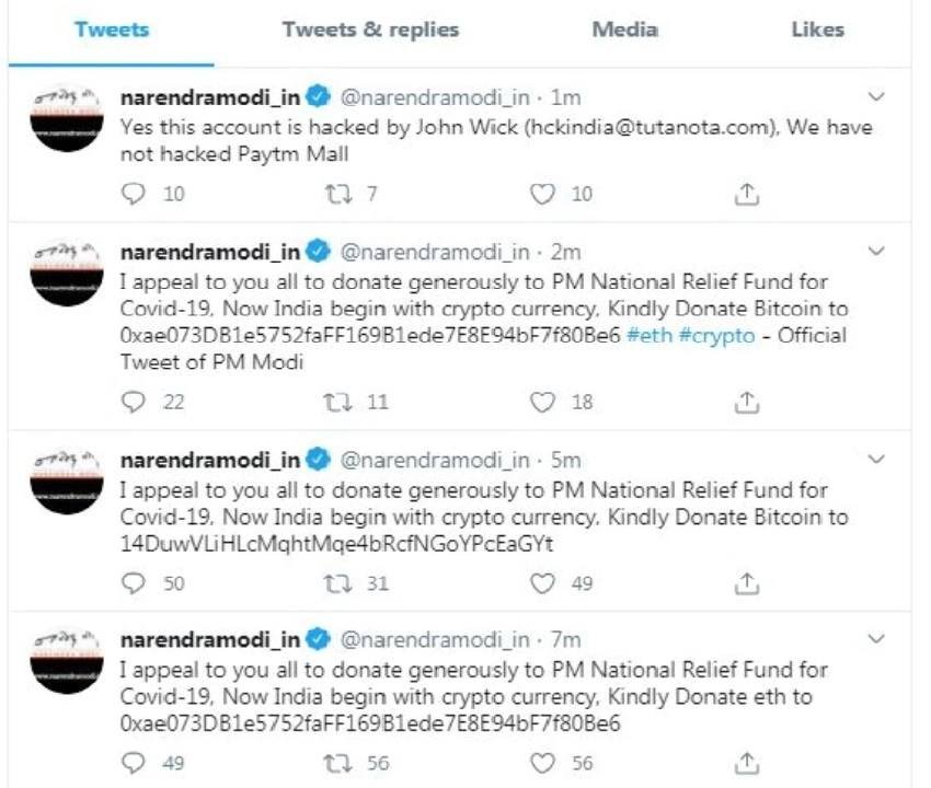 Pm Narendra Modis Website Twitter Account Hacked 2