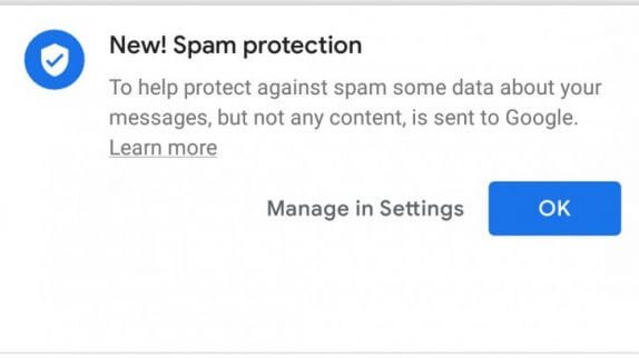 Android Messages Spam Protection Feature for Text Messages