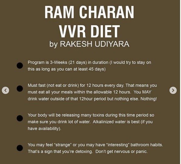 Ram Charan Body Transformation Diet for Vinaya Vidheya Rama Movie