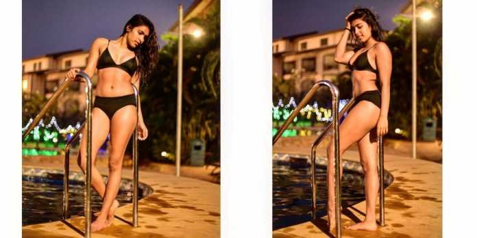 Samyuktha Hegde Two-Pieces Black Bikini Pics