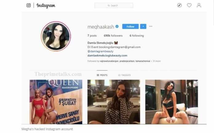 Megha Akash Instagram Account Hacked