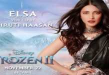 Shruti Haasan Voice to Elsa in Frozen 2 Tamil
