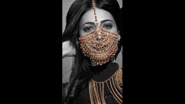 Shruti Haasan Shines With Gold Face Mask For FilmFare Magazine Cover 2020