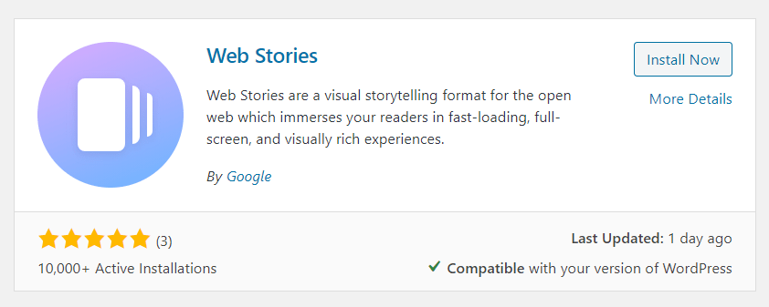 Google Web Stories WordPress Plugin (1)