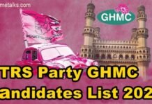 Trs party ghmc candidates list 2020