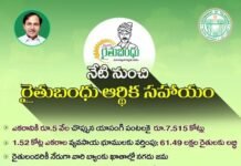 Financial assistance to telangana farmers under rythu bandhu scheme