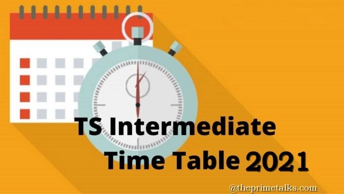 Telangana intermediate exams 2021 time table