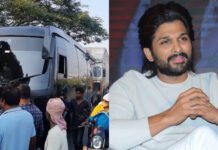 Allu arjun’s caravan meets with accident in khammam; actor safe