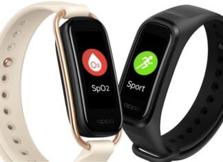 Oppo band style with 1.1 inch amoled color screen, spo2 monitoring,