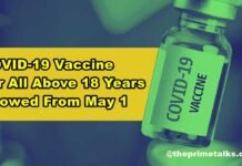 Covid-19 vaccine for all above 18 years allowed from may 1