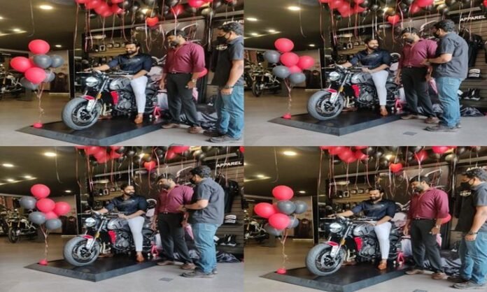 Sai dharam tej launched triumph trident 660 bike in hyderabad
