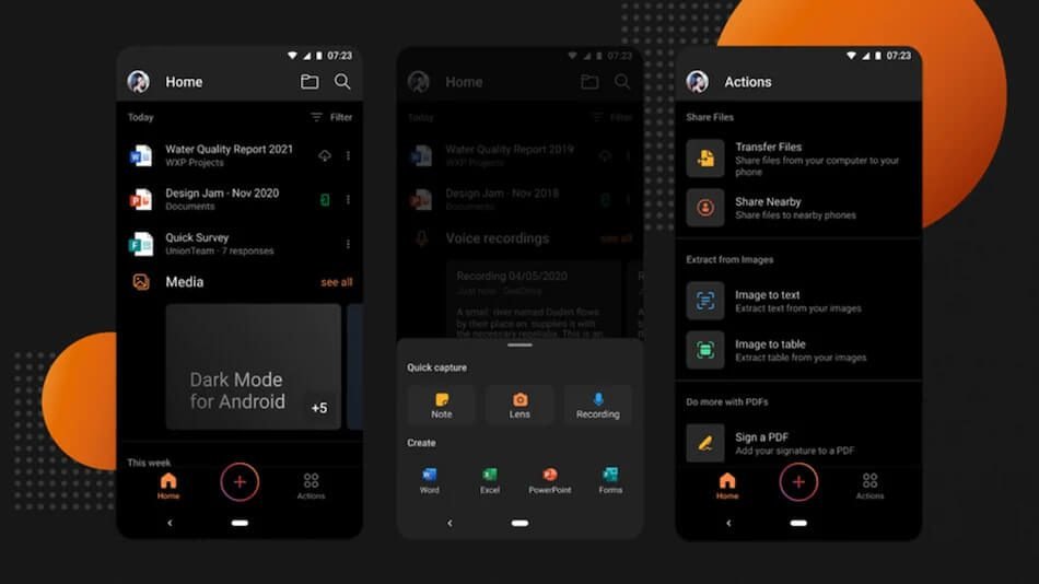 Microsoft office android app dark mode