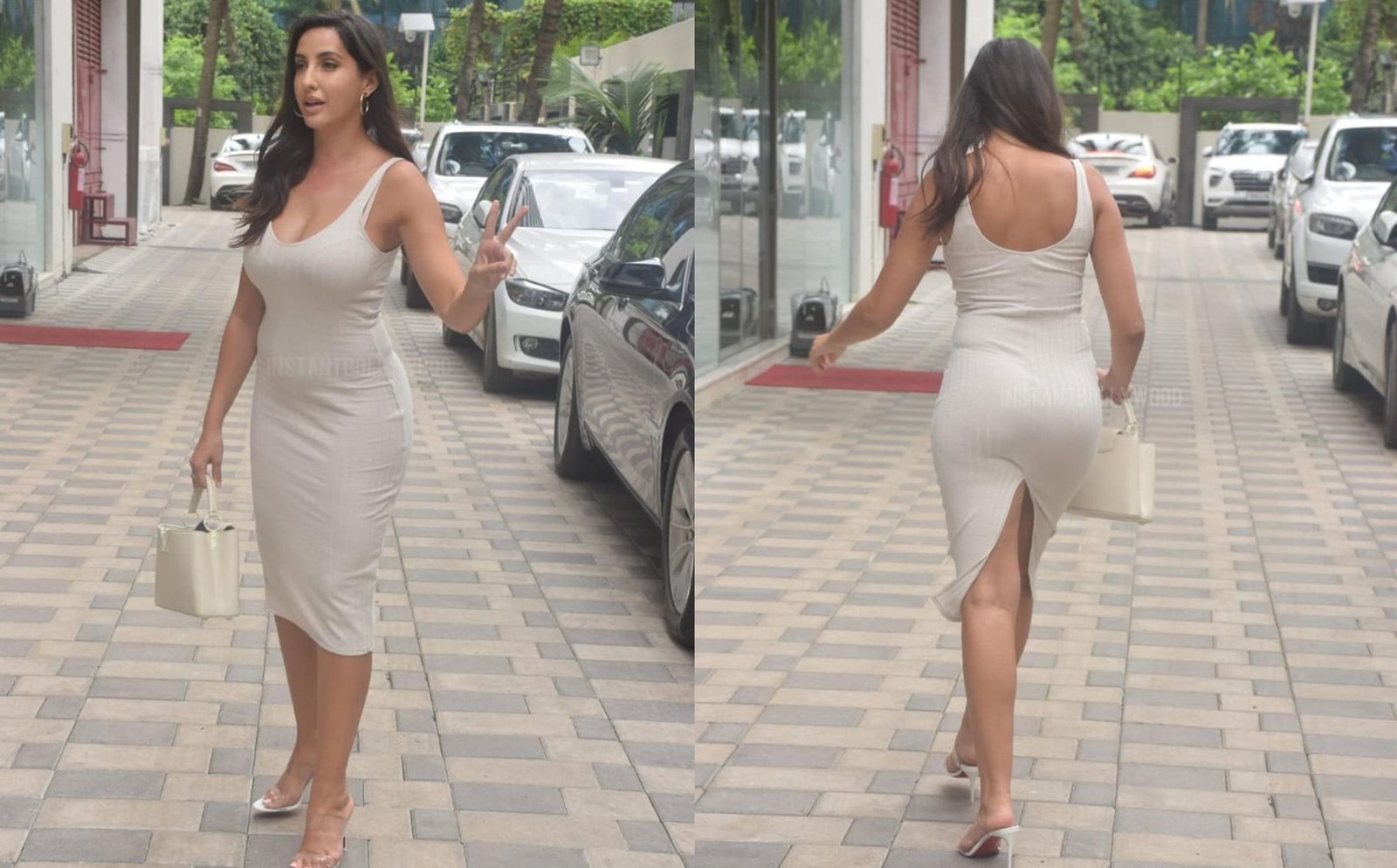 Nora fatehi bootylicious curves in bodycon dress