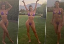 Kim kardashian purple bikini palm springs pictures