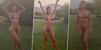 Kim kardashian purple bikini palm springs pictures