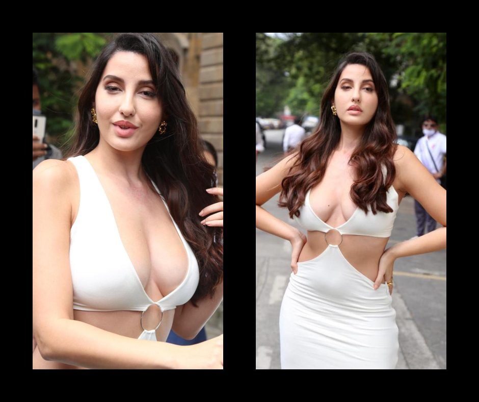 Nora Fatehi flaunting her curves in Plunging Neckline Bodycon Nora fatehi flaunting her curves in plunging neckline bodycon