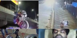 Sai dharam tej bike accident visuals